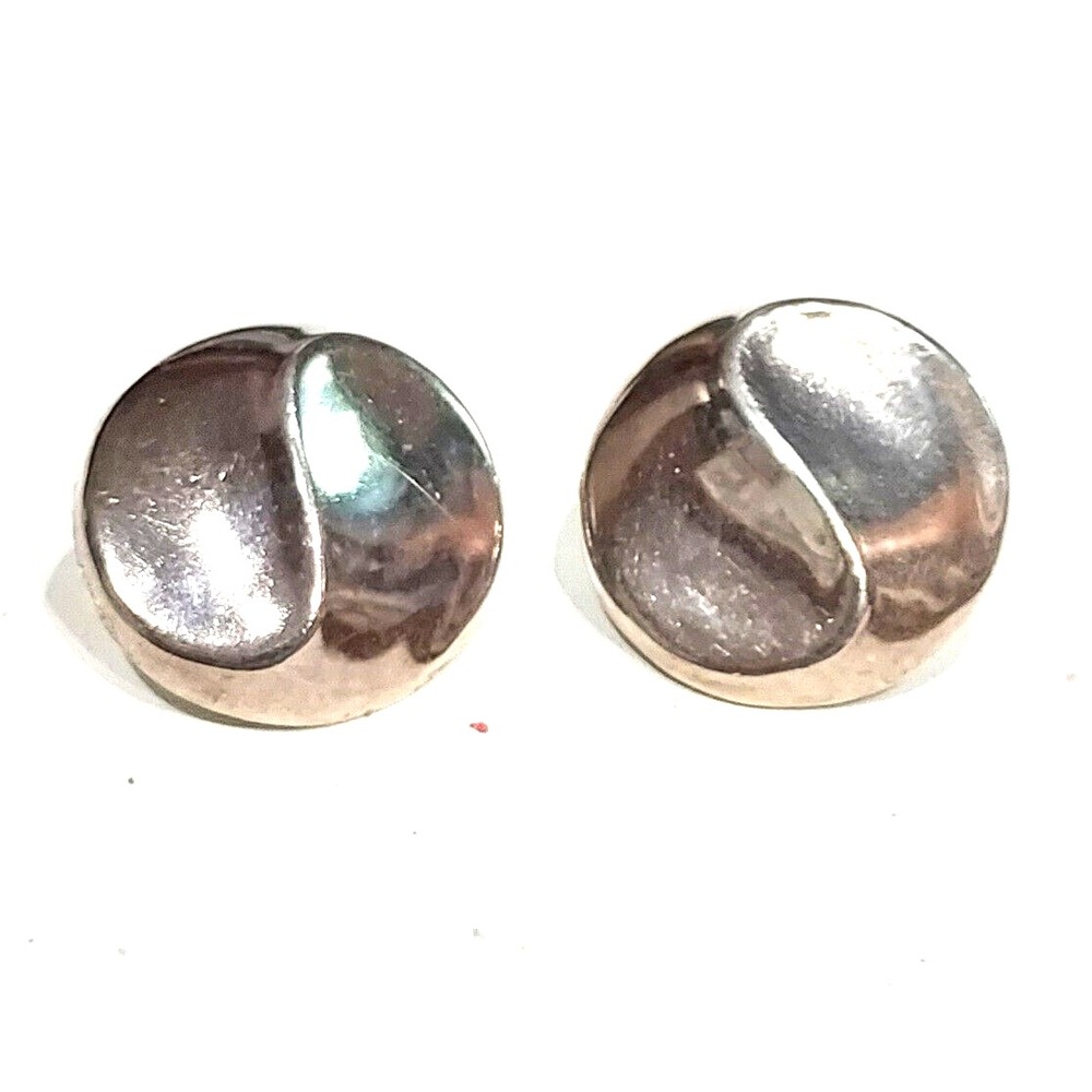 Earrings Sterling Silver Swirl Desgin Disk  - Posts